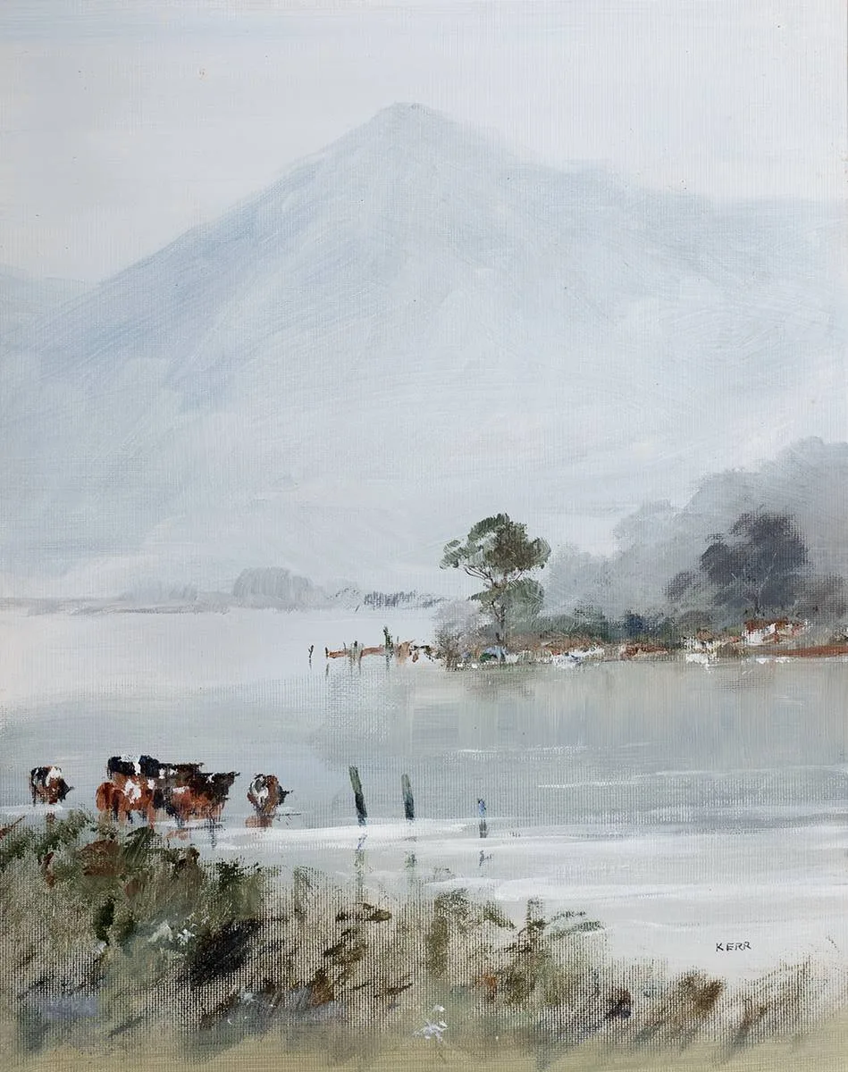 Tom Kerr, CRUMMOCK WATER, LAKE DISTRICTS, 1991, acrylic on canvas board