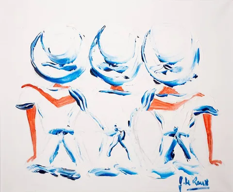 Gérard le Roux, THREE WOMEN, oil on canvas