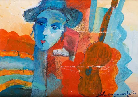 Yoël Benharrouche, BLUE STUDY, oil on canvas