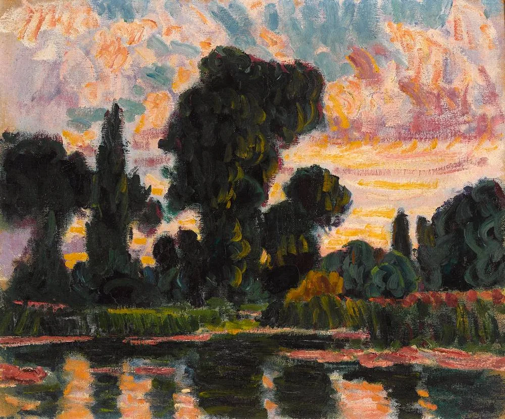 LE LOING AT SUNDOWN by Roderic O'Conor, c.1902, oil on canvas, offered May 2023