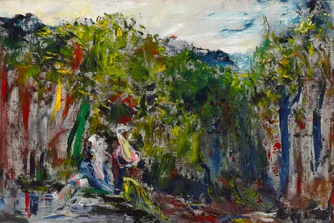 Jack Butler Yeats, GLORY TO THE BRAVE SINGER, 1950, oil on canvas