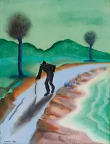 Cecil Ffrench Salkeld, ELDERLY MAN ON A PATH