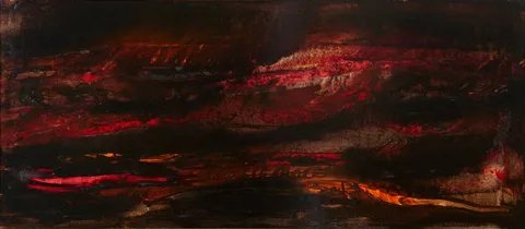 Padraig Macmiadhachain, THE MOUNTAINS OF FIRE (LANZAROTE), oil on board