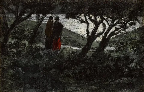 Ciaran Clear, MOONLIGHT, CONNEMARA LAKE, oil on board