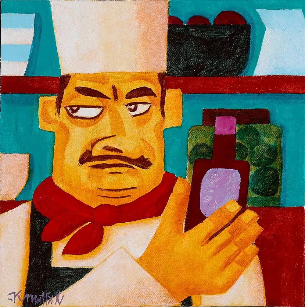 CHEF by Graham Knuttel, oil on canvas, sold May 2023