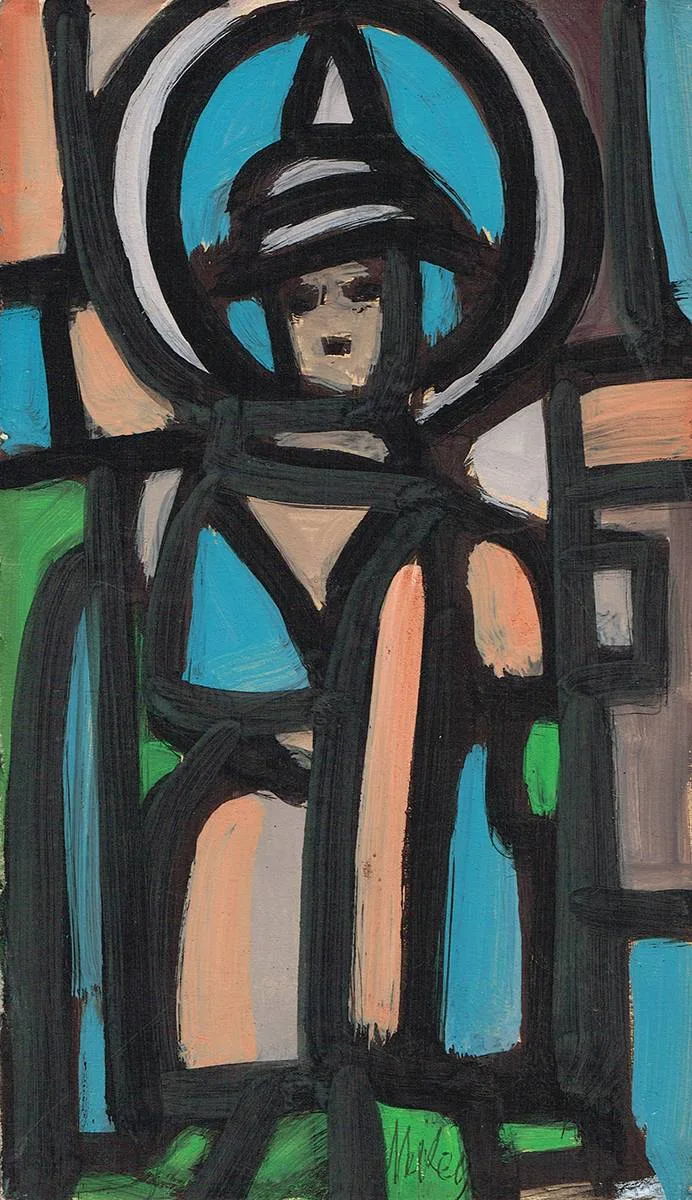 DESIGN FOR STAINED-GLASS by Markey Robinson, gouache; (unframed), offered Apr 2023