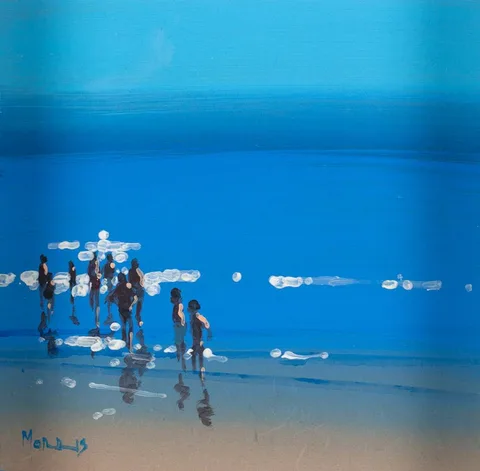 BRITTAS BAY, COUNTY WICKLOW by John Morris, oil on board, sold Apr 2023