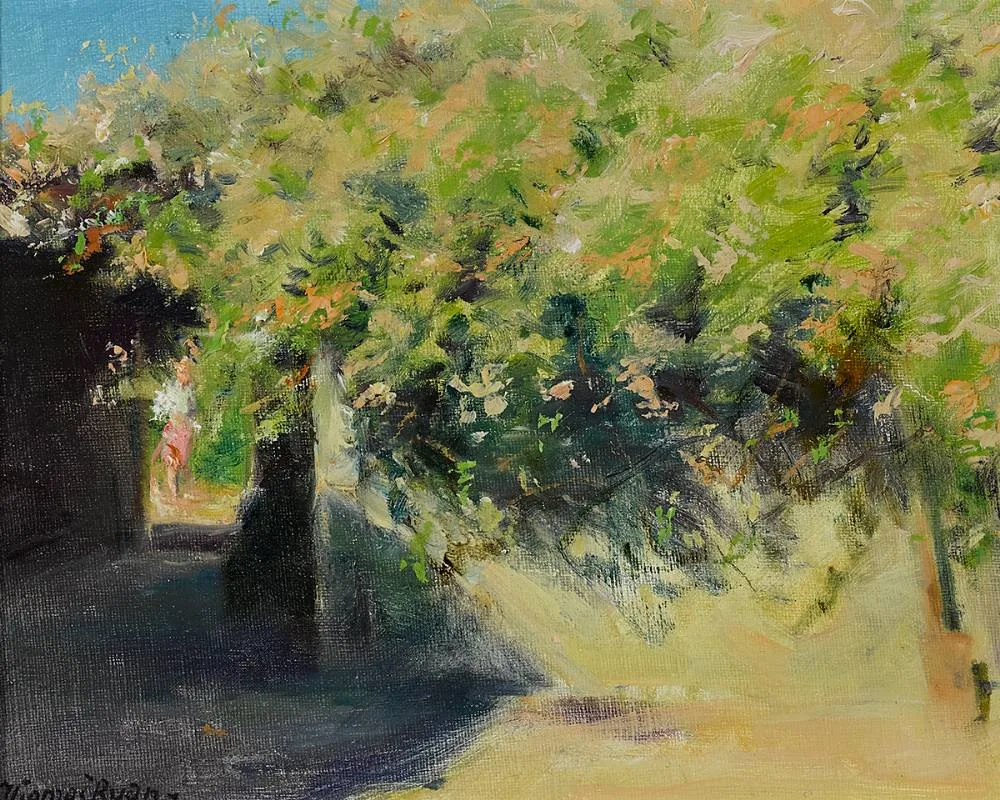 RUSSIAN VINE by Thomas Ryan, 1990, oil on board, offered Apr 2023