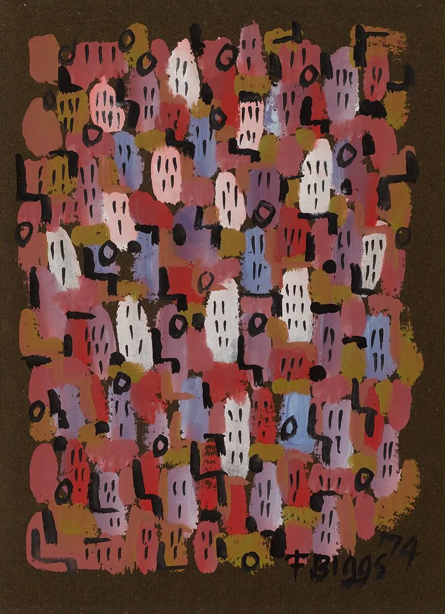 JERUSALEM by Frances Biggs, 1974, gouache, offered Apr 2023