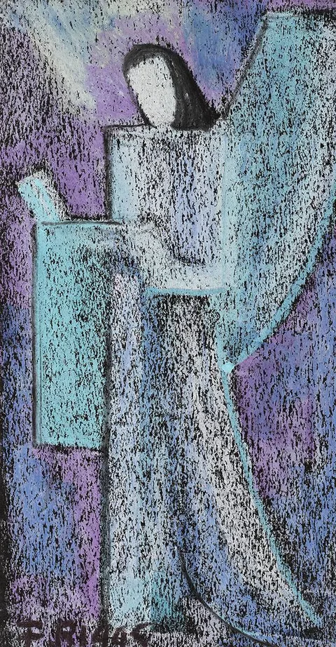 Frances Biggs, GUARDIAN ANGEL, 1979, crayon