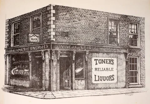 Liam Delaney, DRINK UP: A PORTFOLIO OF IRISH PUBS, 1974, print; (10); (no. 263 from an edition of 1000); (unframed)