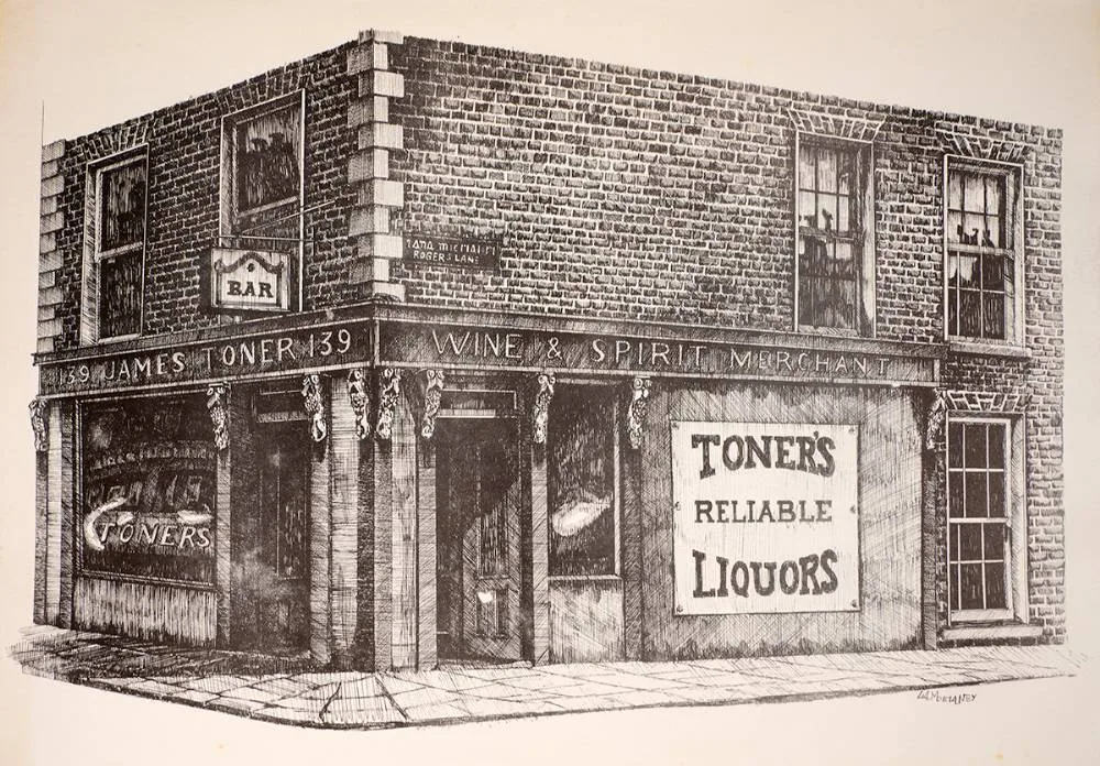Liam Delaney, DRINK UP: A PORTFOLIO OF IRISH PUBS, 1974, print; (10); (no. 263 from an edition of 1000); (unframed)