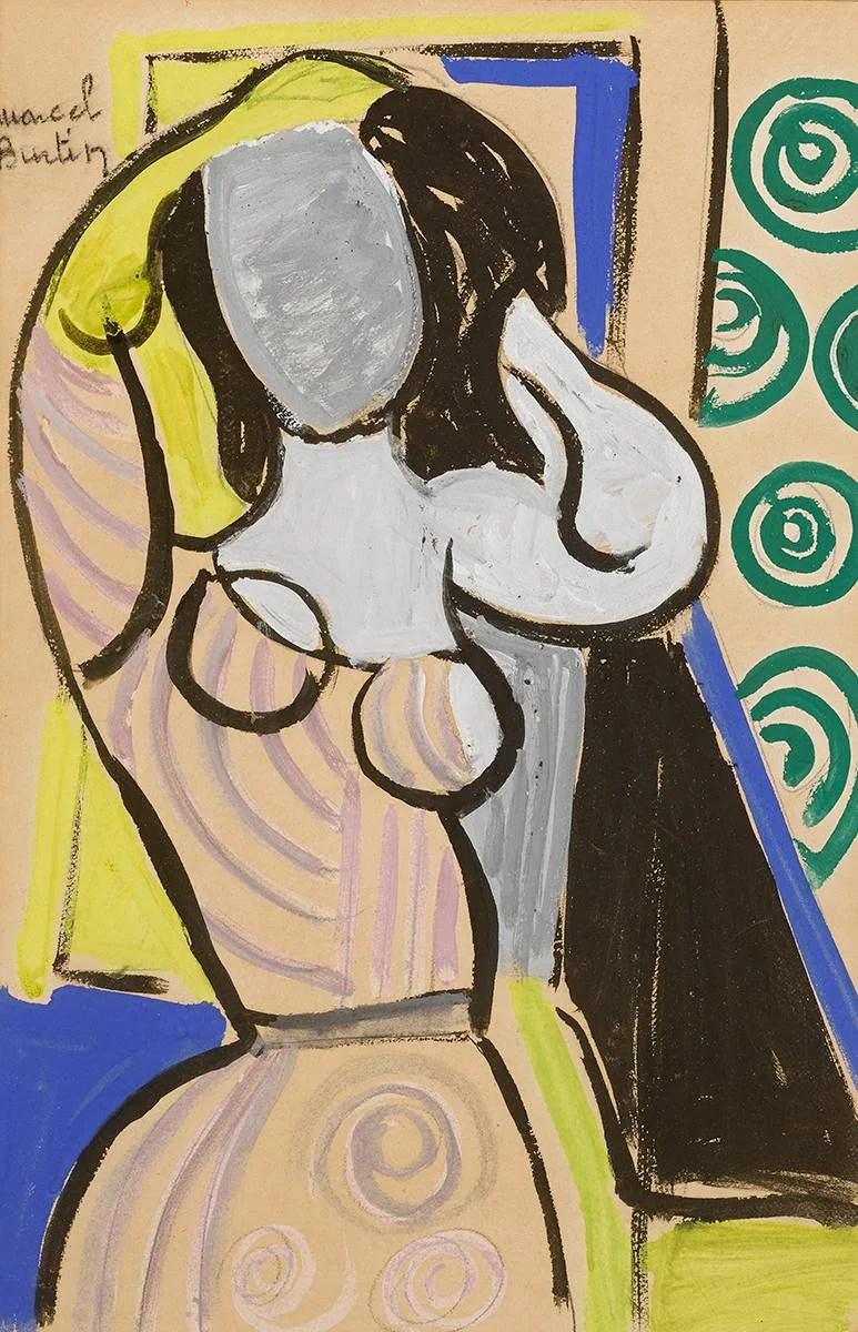 Marcel Burtin, FEMALE FIGURE, mixed media