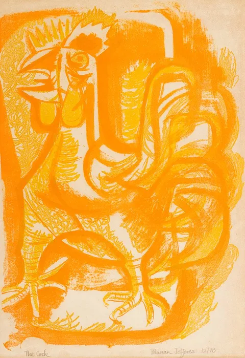 Marian Jeffares, THE COCK, lithograph; (no. 12 from an edition of 70)