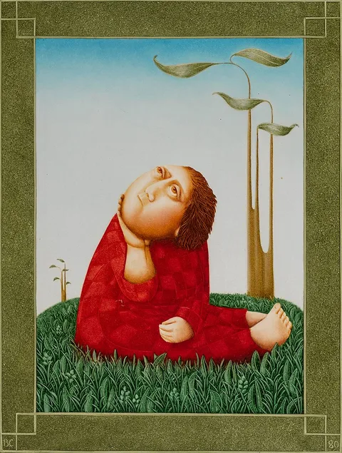 Barry Castle, DEEP IN THOUGHT, 1980, oil on board