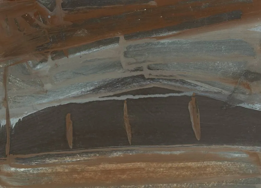 UNTITLED ABSTRACT by Tony O'Malley, gouache, sold Apr 2023