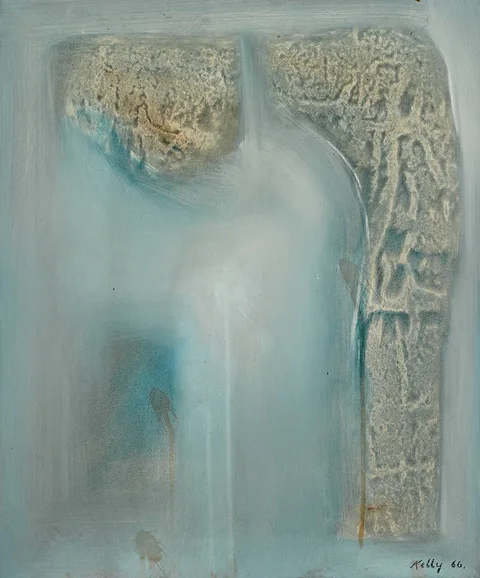 PAINTING by John Kelly, 1966, mixed media on canvas, offered Apr 2023