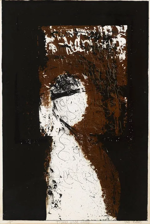 John Kelly, FIGURE WITH LETTER, lithograph; (no. 1 from an edition of 7)