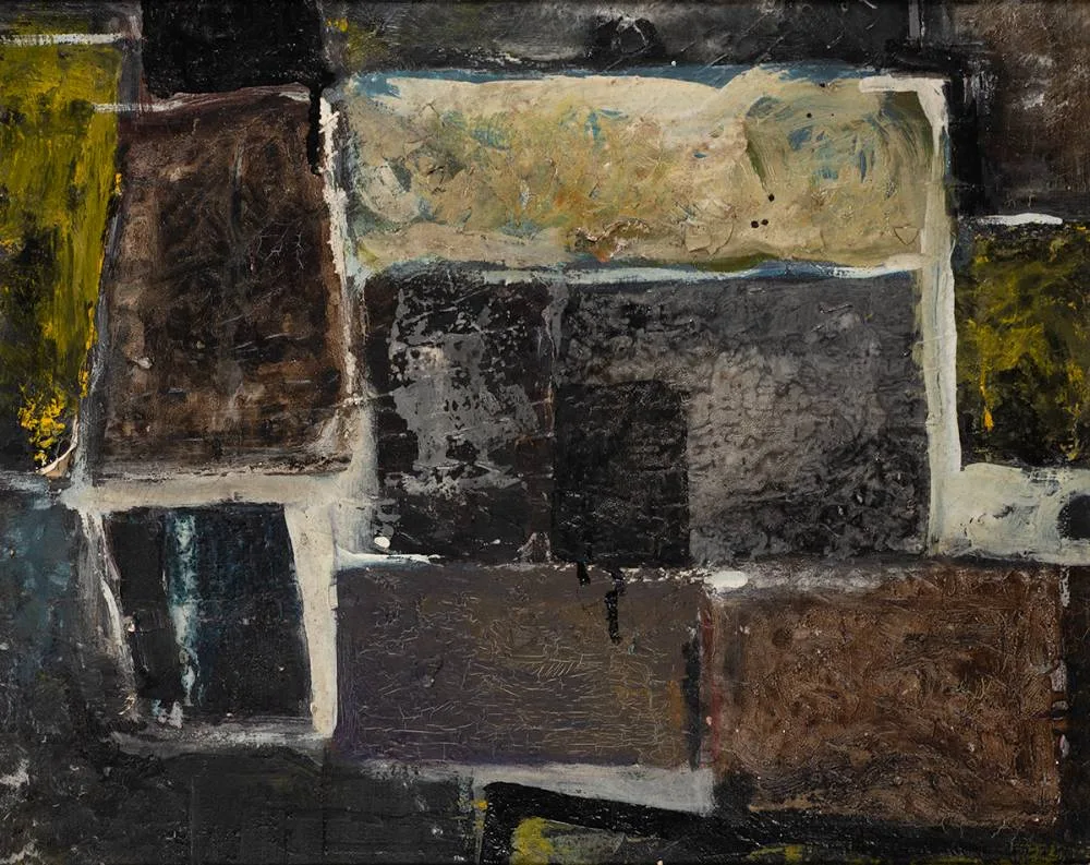 COMPOSITION NO. B by Charles Harper, oil on canvas, sold Apr 2023