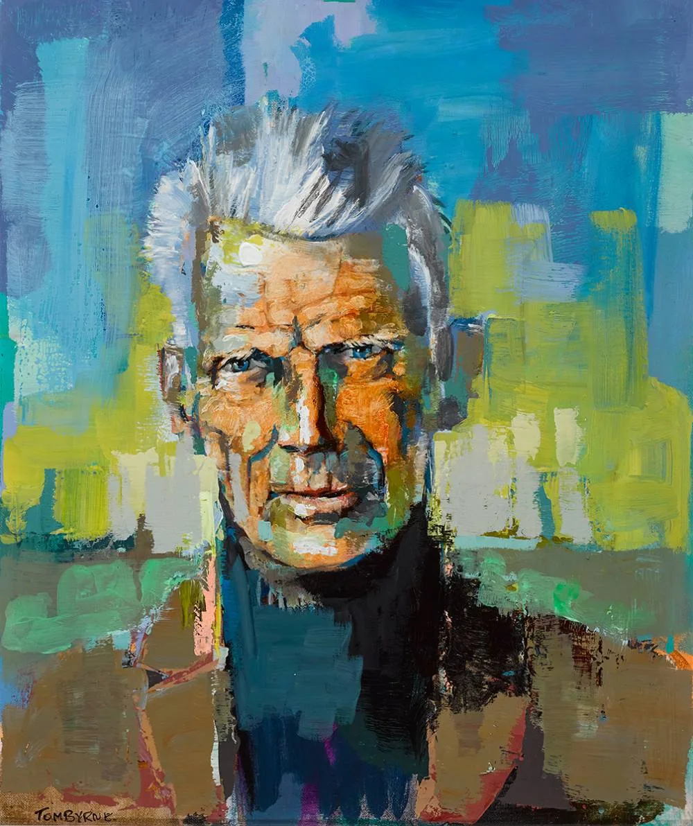 SAMUEL BECKETT by Tom Byrne, oil on canvas, sold Apr 2023