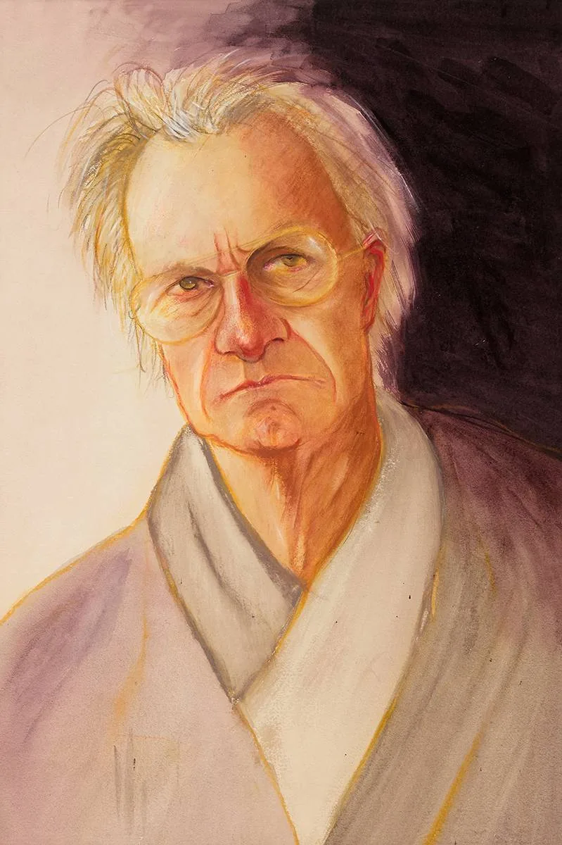SELF-PORTRAIT by John Kelly, mixed media, offered Apr 2023