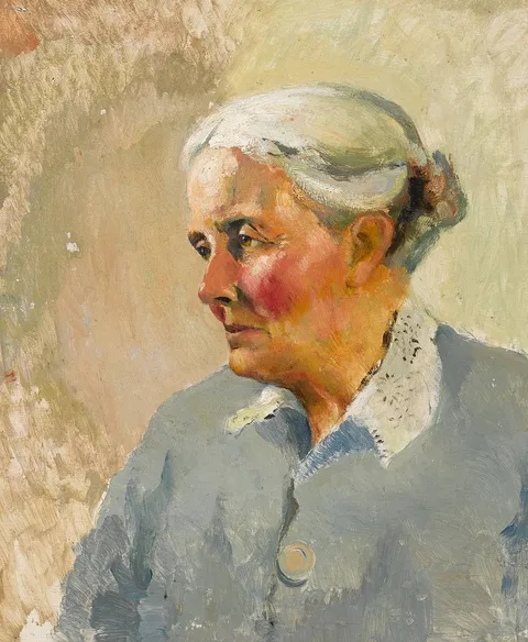 Seán O'Sullivan, PORTRAIT OF A LADY, oil on panel