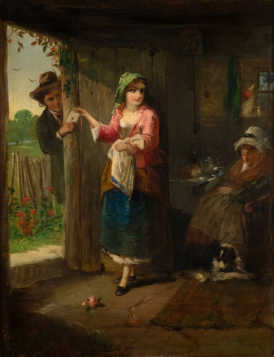 James Stephenson Craig, THE STOLEN INTERVIEW, oil on canvas
