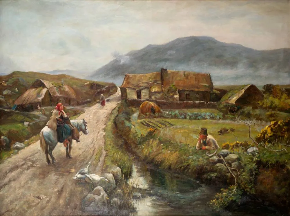 GALWAY GOSSIPS by Ernest Waterlow, oil on canvas, sold Apr 2023