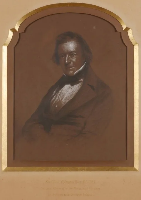 PORTRAIT OF SIR PHILIP CRAMPTON by 19th Century Irish School, conté on tinted paper, sold Apr 2023