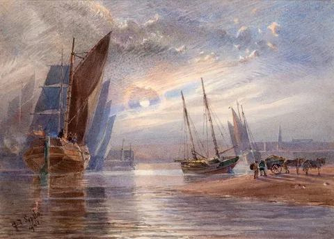 John F. Supple, COASTAL SCENE, 1902, watercolour