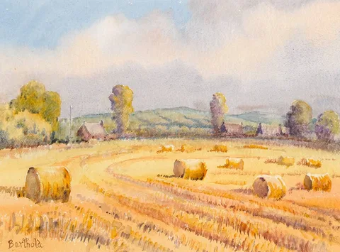 Berthold Dunne, RURAL SCENE, watercolour