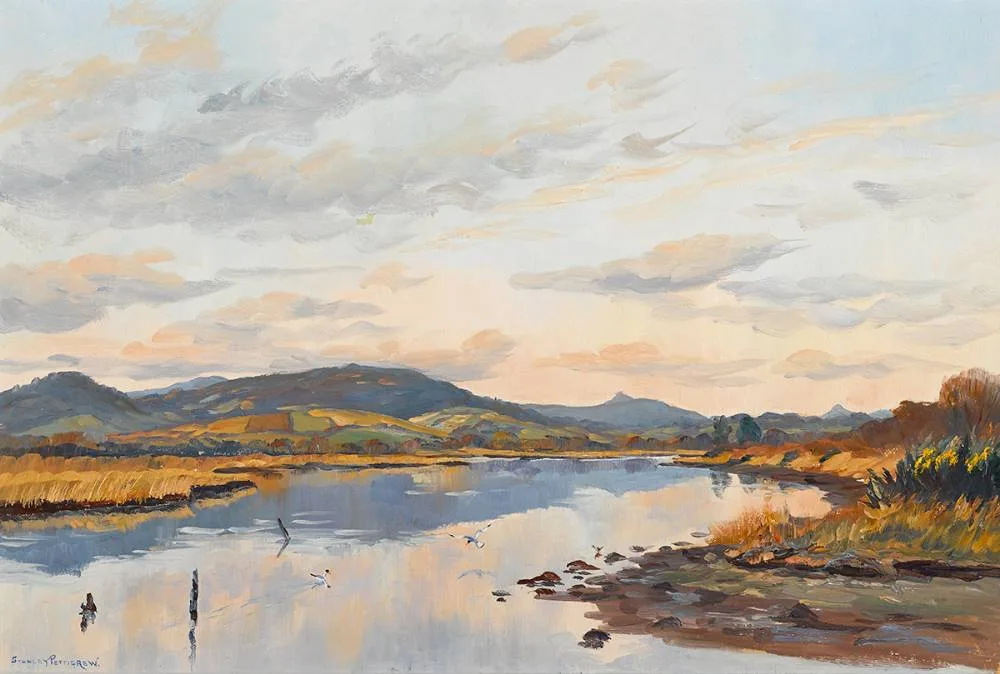 Stanley Pettigrew, RIVER IN A LANDSCAPE, oil on board