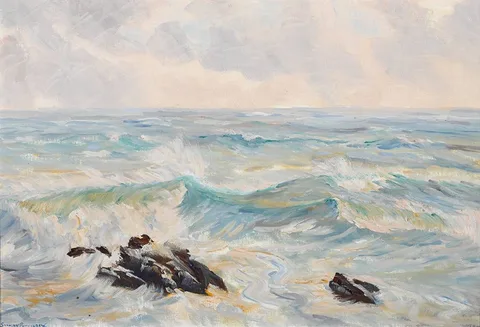 Stanley Pettigrew, SEASCAPE, oil on board