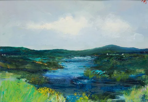 QUIET SANCTUARY by David Gordon Hughes, oil on paper, sold Apr 2023
