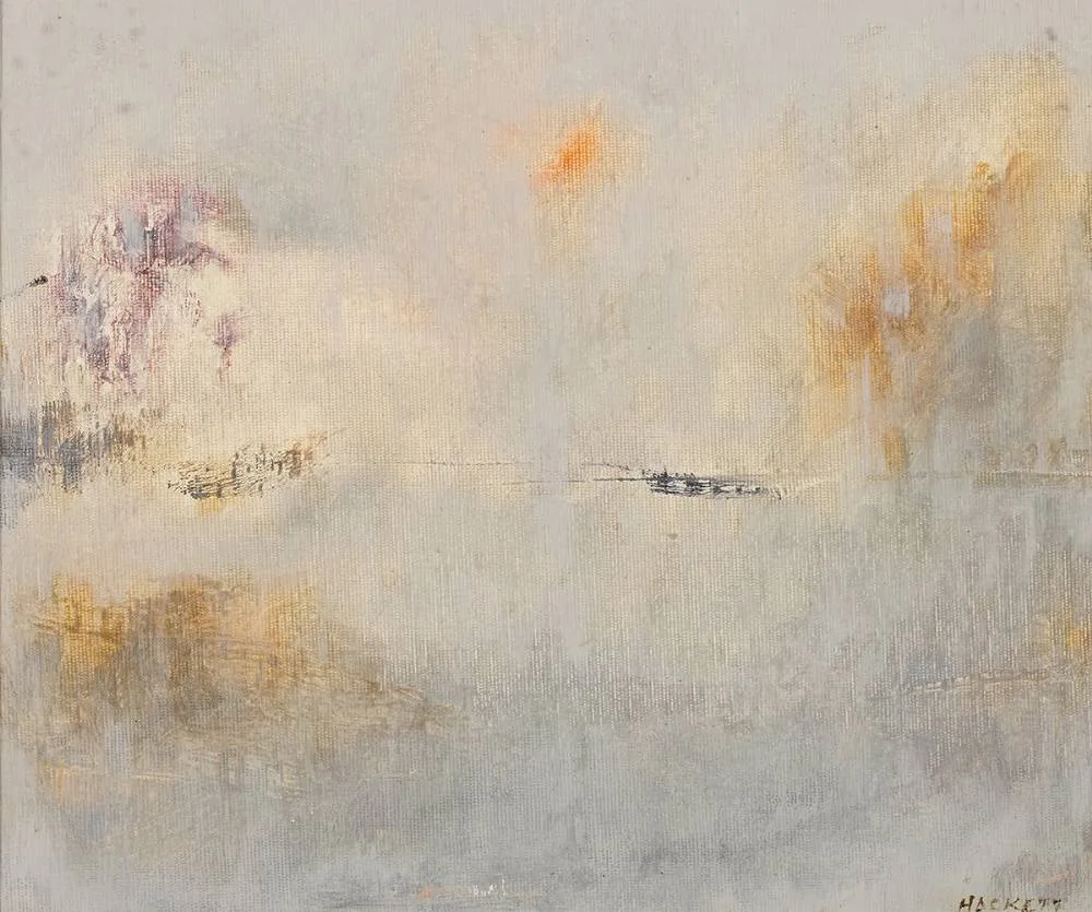 Pierce Hackett, MIST, oil on canvas board