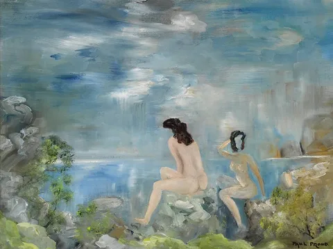 Paul Proud, BATHERS, oil on canvas