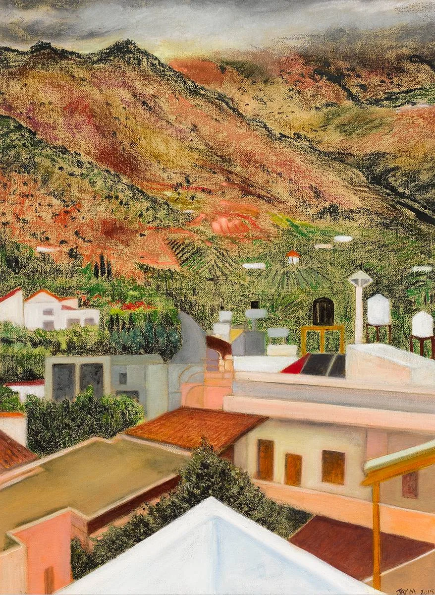 Jay Murphy, ABOVE AND BEYOND, CRETE, 2015, pastel and oil