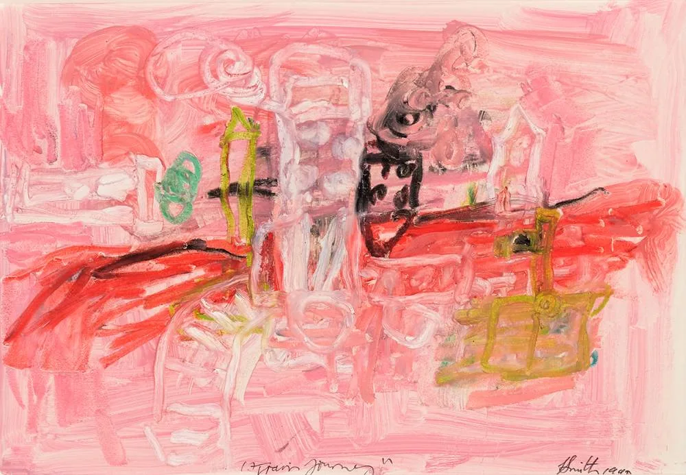 TRAIN JOURNEY by J. Smith 20th Century, 1990, mixed media, sold Apr 2023