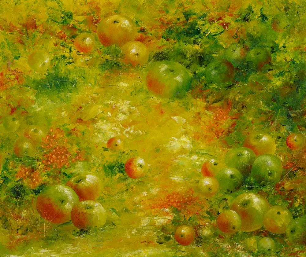 Olive Murray, WINDFALL, 1993, oil on board