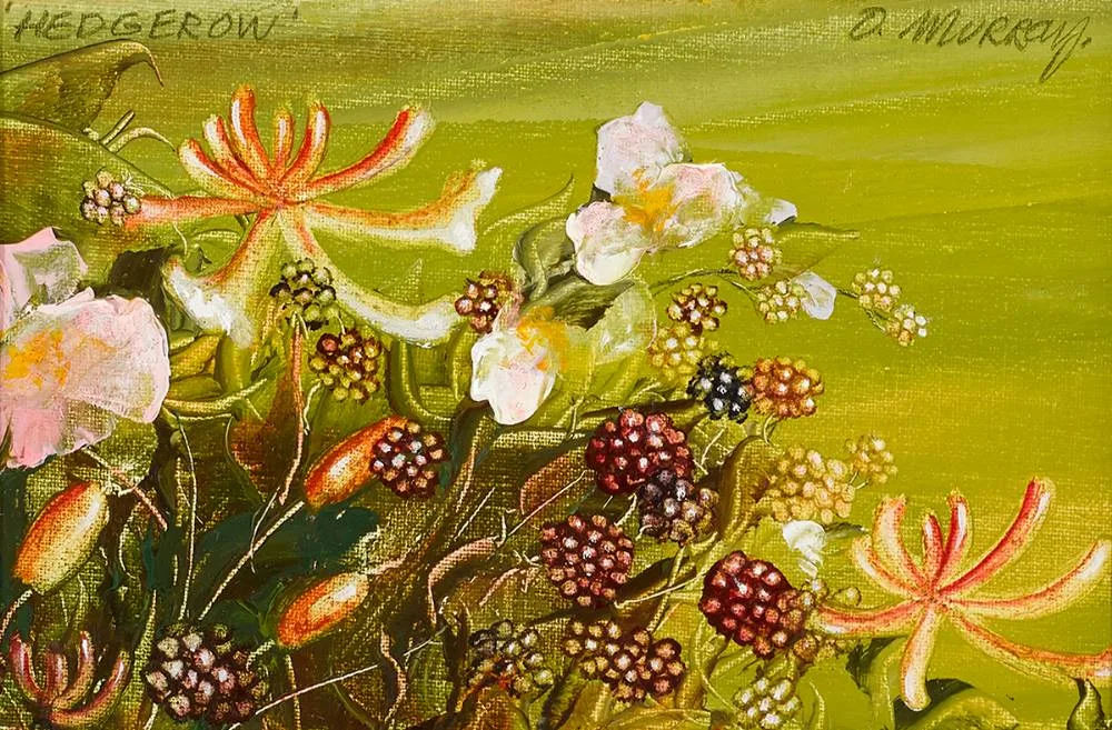 D. Murray, HEDGEROW, oil on canvas board