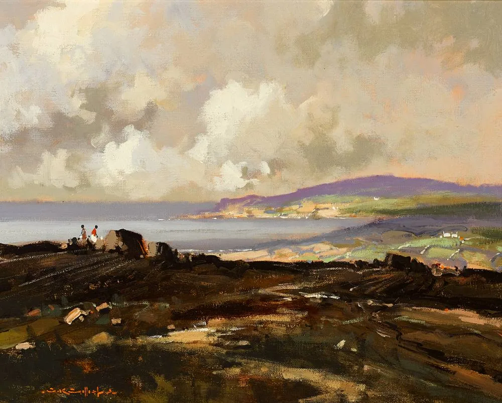 EVENING LIGHT, LOUGH MASK by George K. Gillespie, oil on canvas, offered Mar 2023
