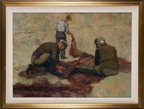 REPAIRS, ARKLOW, COUNTY WICKLOW by Lilian Lucy Davidson, oil on board, sold Mar 2023