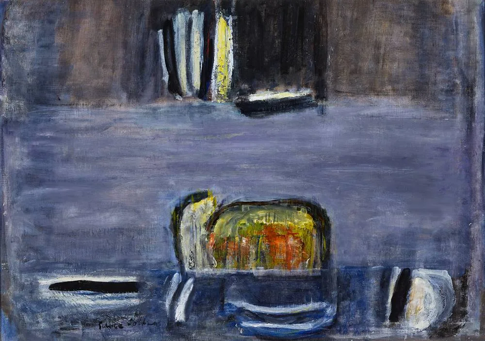 MOONRISE ON THE LAKE by Patrick Collins, oil on canvas, sold Mar 2023