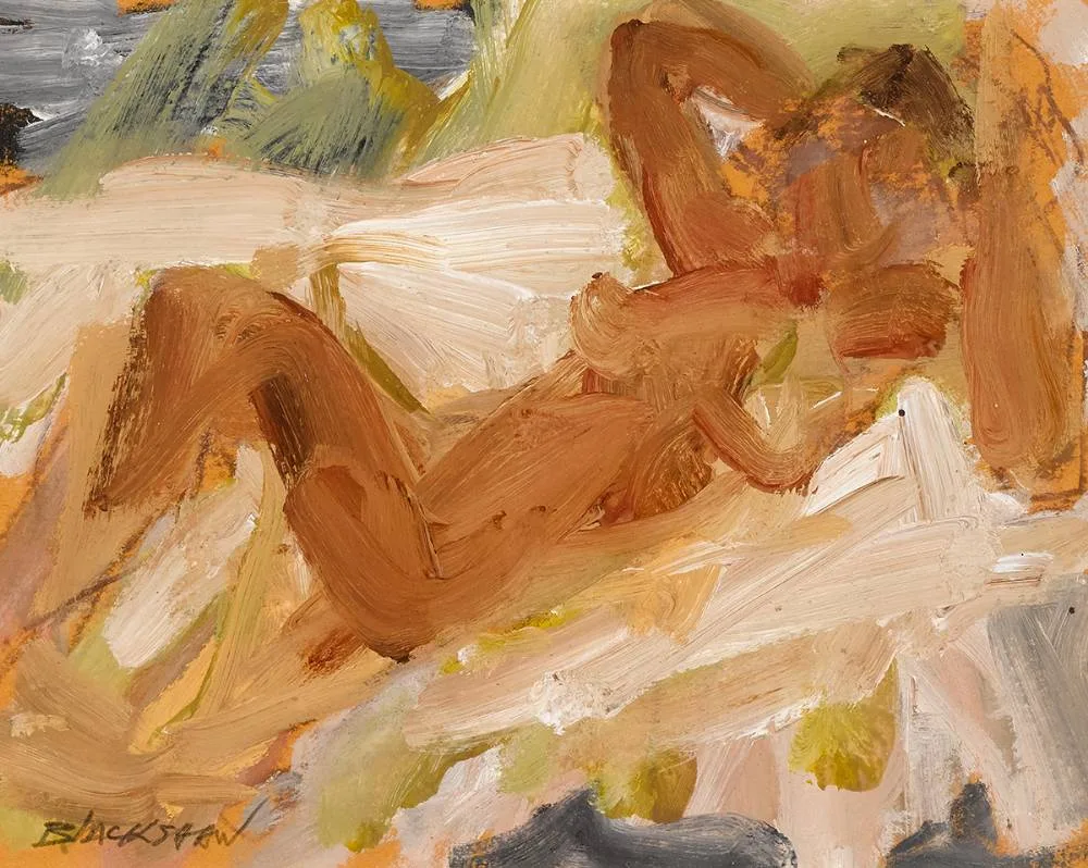NUDE by Basil Blackshaw, oil on paper, sold Mar 2023