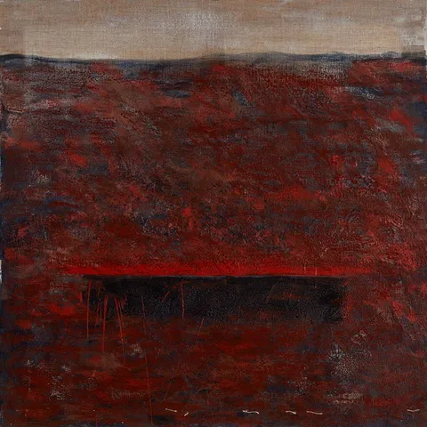 MAYO LANDSCAPE by Helen Comerford, 2020, encaustic on linen canvas; (unframed), offered Mar 2023