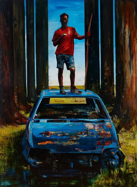 James Hanley, VISITOR, 1993-94, oil on canvas