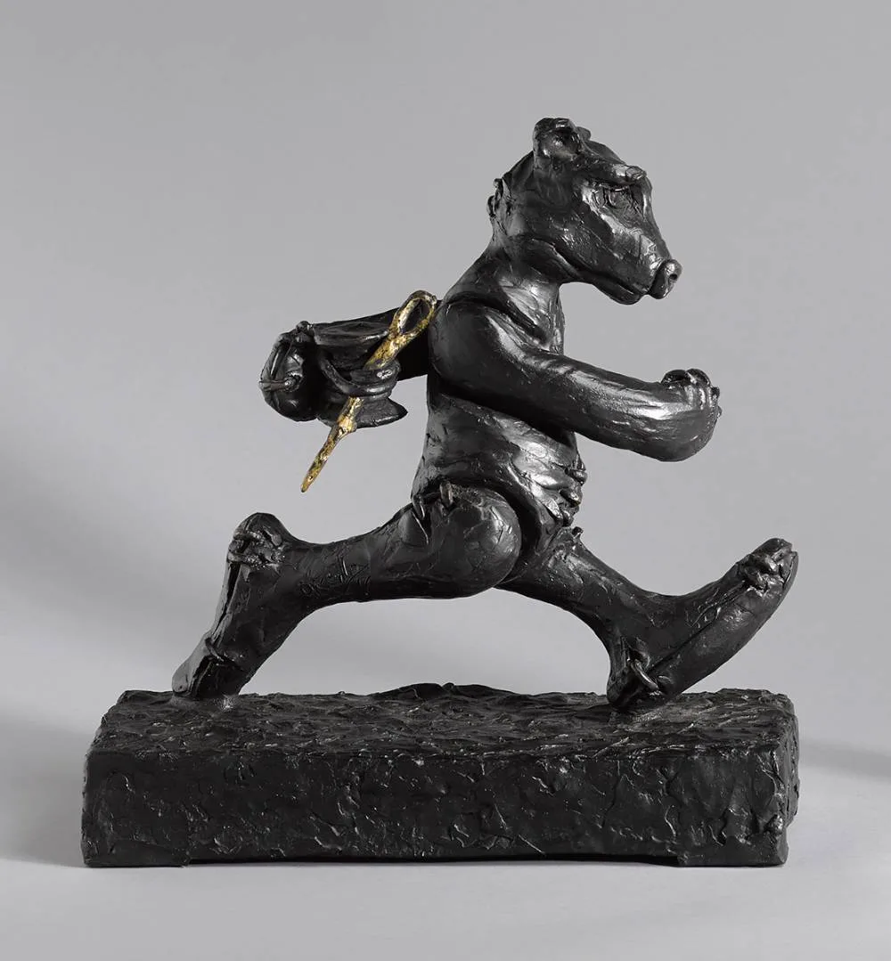 STITCH IN TIME by Patrick O'Reilly, 2017, bronze; (unique), sold Mar 2023