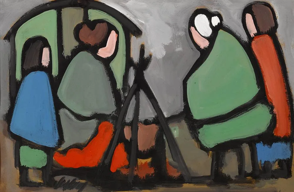 SHAWLIES by Markey Robinson, gouache, sold Mar 2023