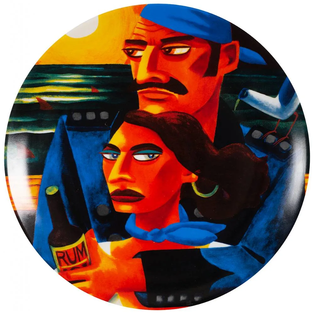 BLACK RUM by Graham Knuttel, printed fine porcelain plate; (no. 447 from an edition of 500), sold Dec 2022