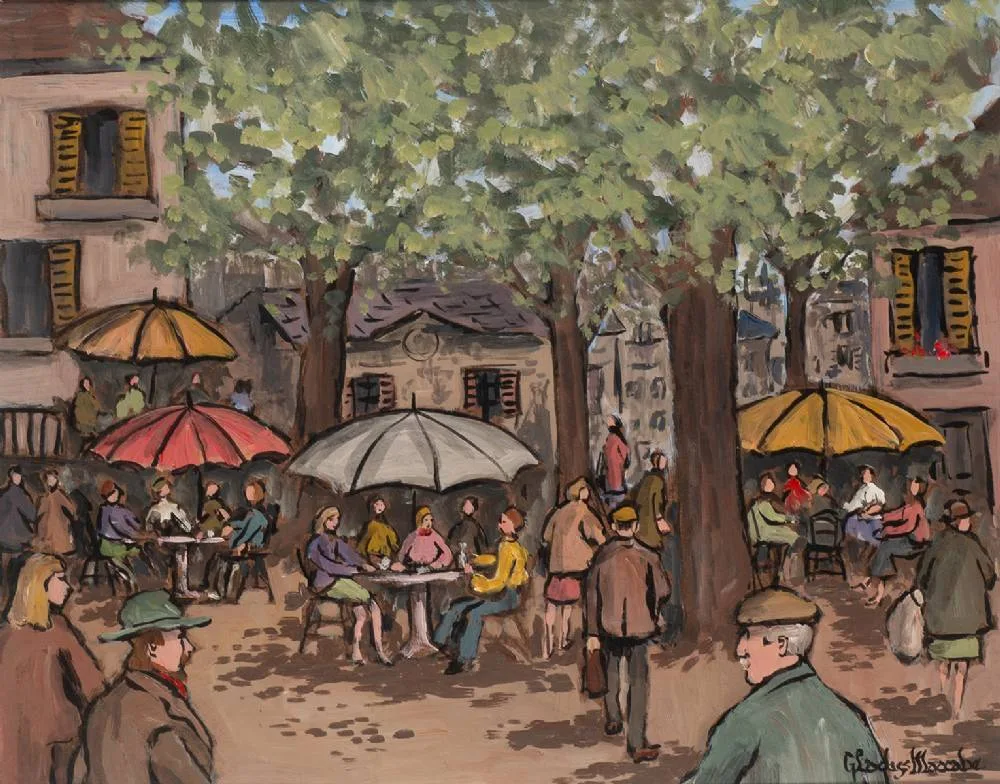 A PARIS CAFÉ by Gladys Maccabe, oil on board, sold Dec 2022